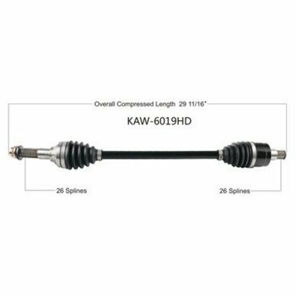 Wide Open Heavy Duty CV Axle for KAW HD FRONT L/R KAF820 MULE 16-20 KAW-6019HD